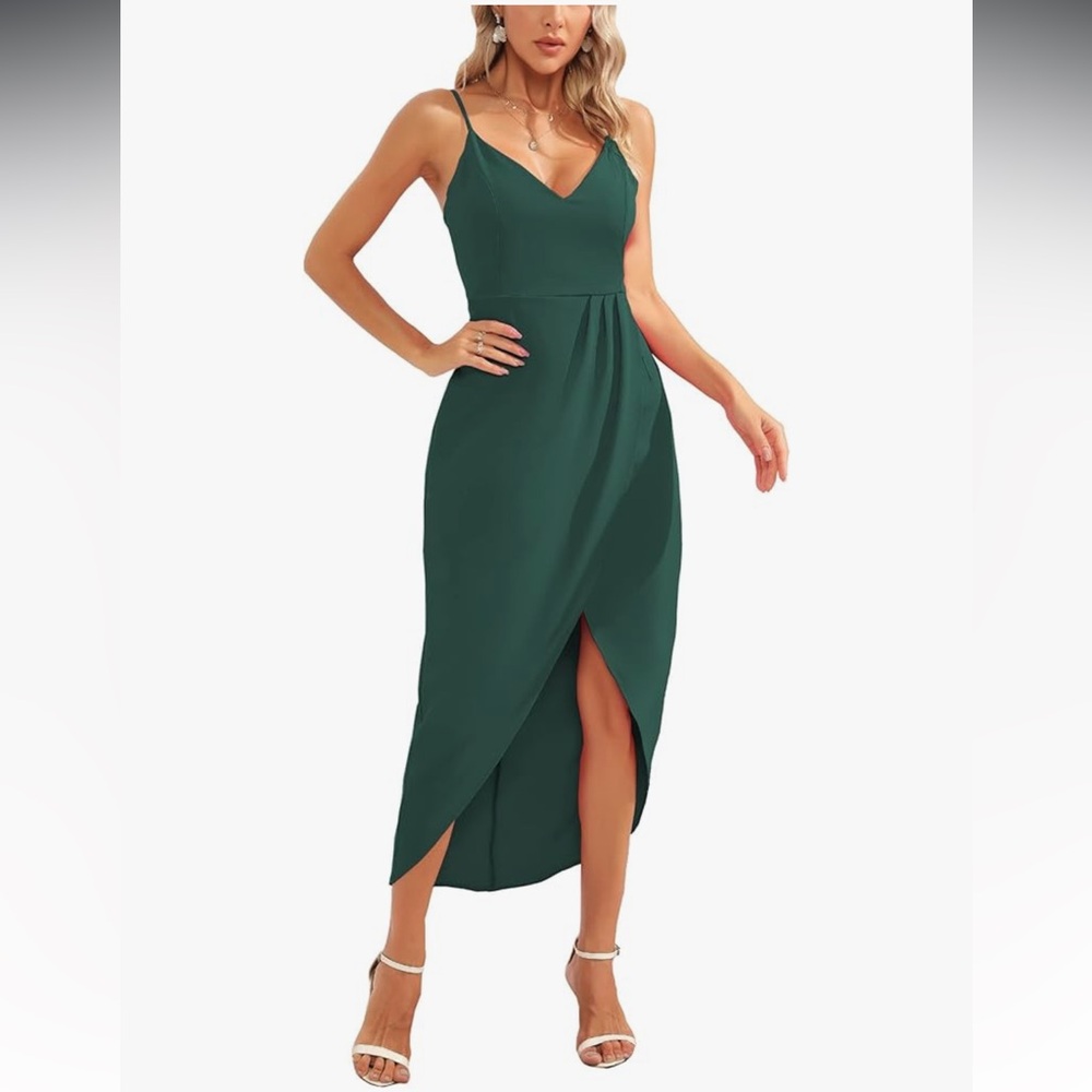 Lulus Reinette Dark Green Midi Dress - Size Small